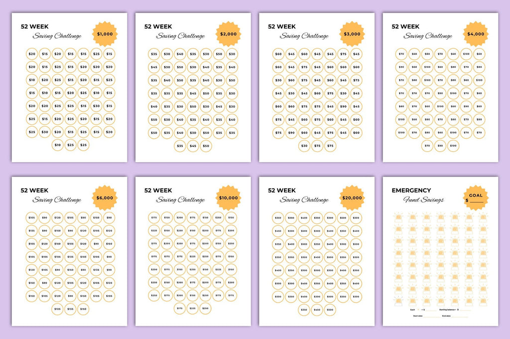 Money Saving Challenge Planner