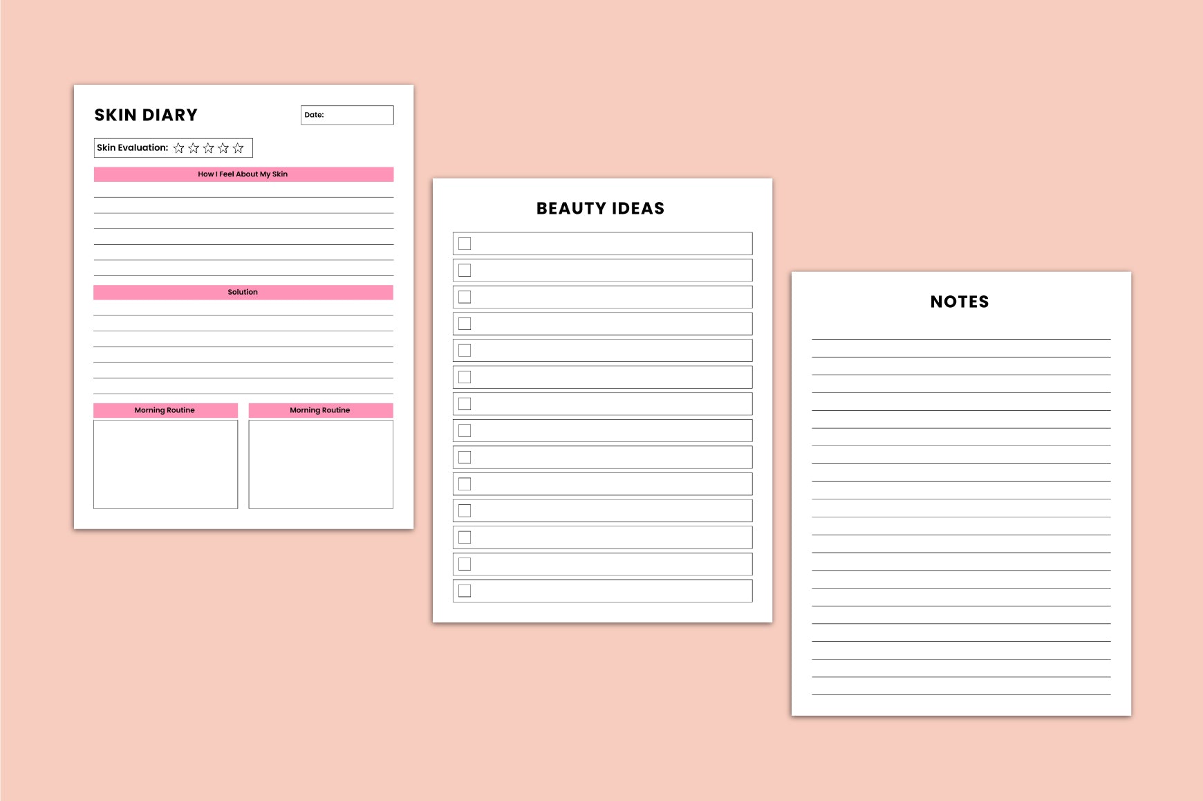 Skin Care Routine Journal