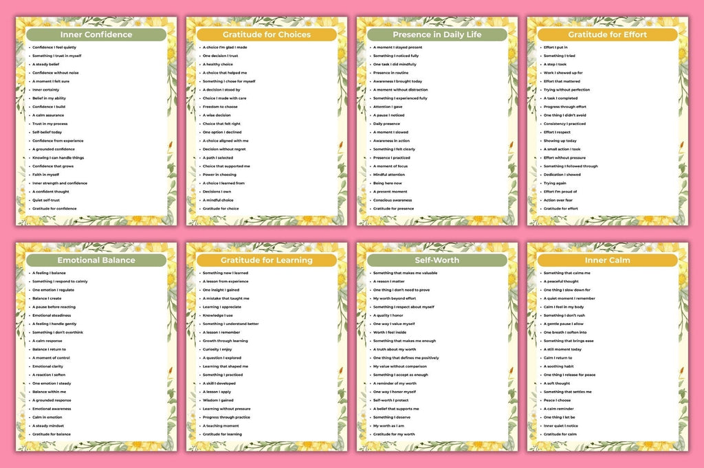 Self-Love Gratitude Prompts