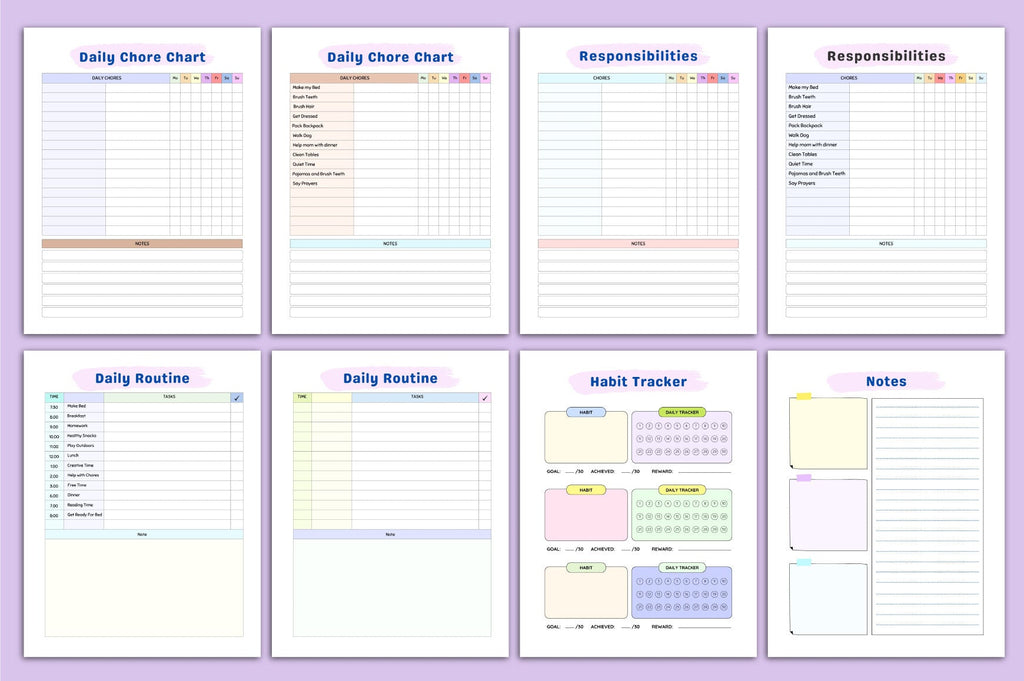 Kids Chore Charts Planner