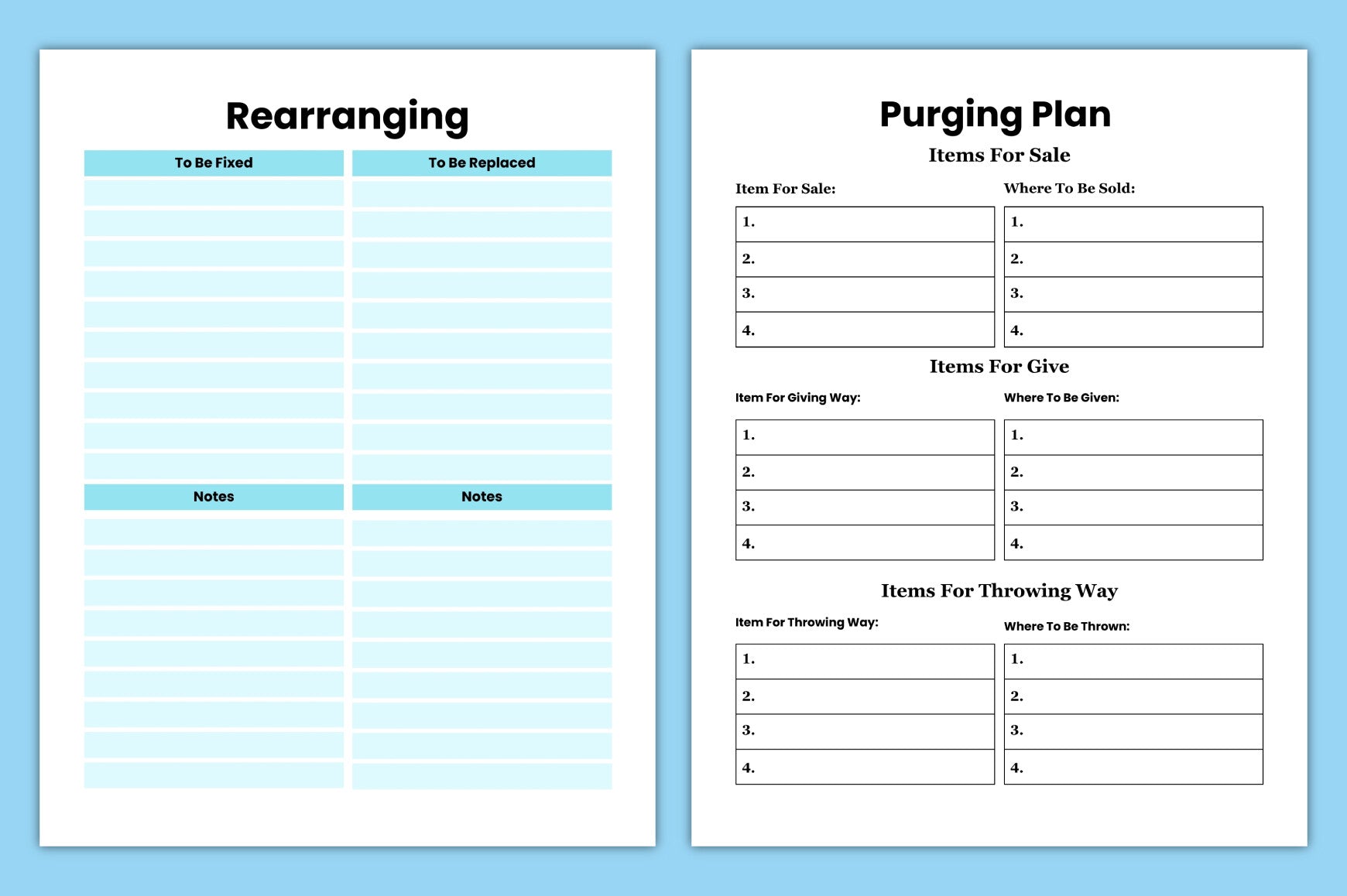 Decluttering Planner