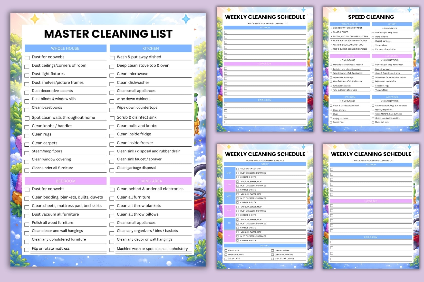 ADHD Planner Bundle with goal tracker and habit tracking printables