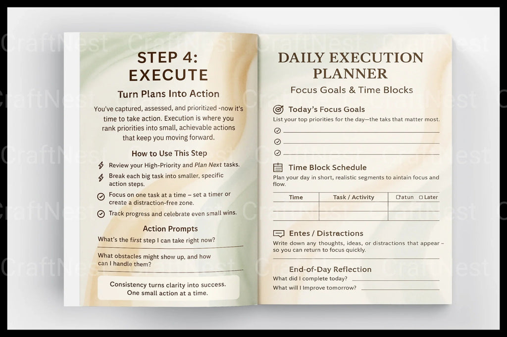 ADHD planning worksheets designed to improve clarity, organization, and focus