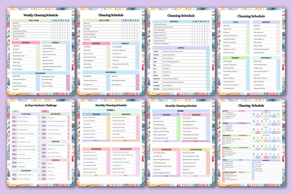 Annual Cleaning Schedule Planner