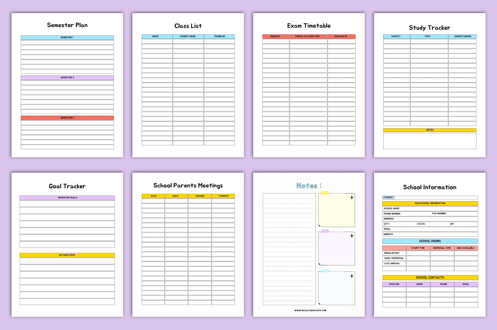 Back to School Planner