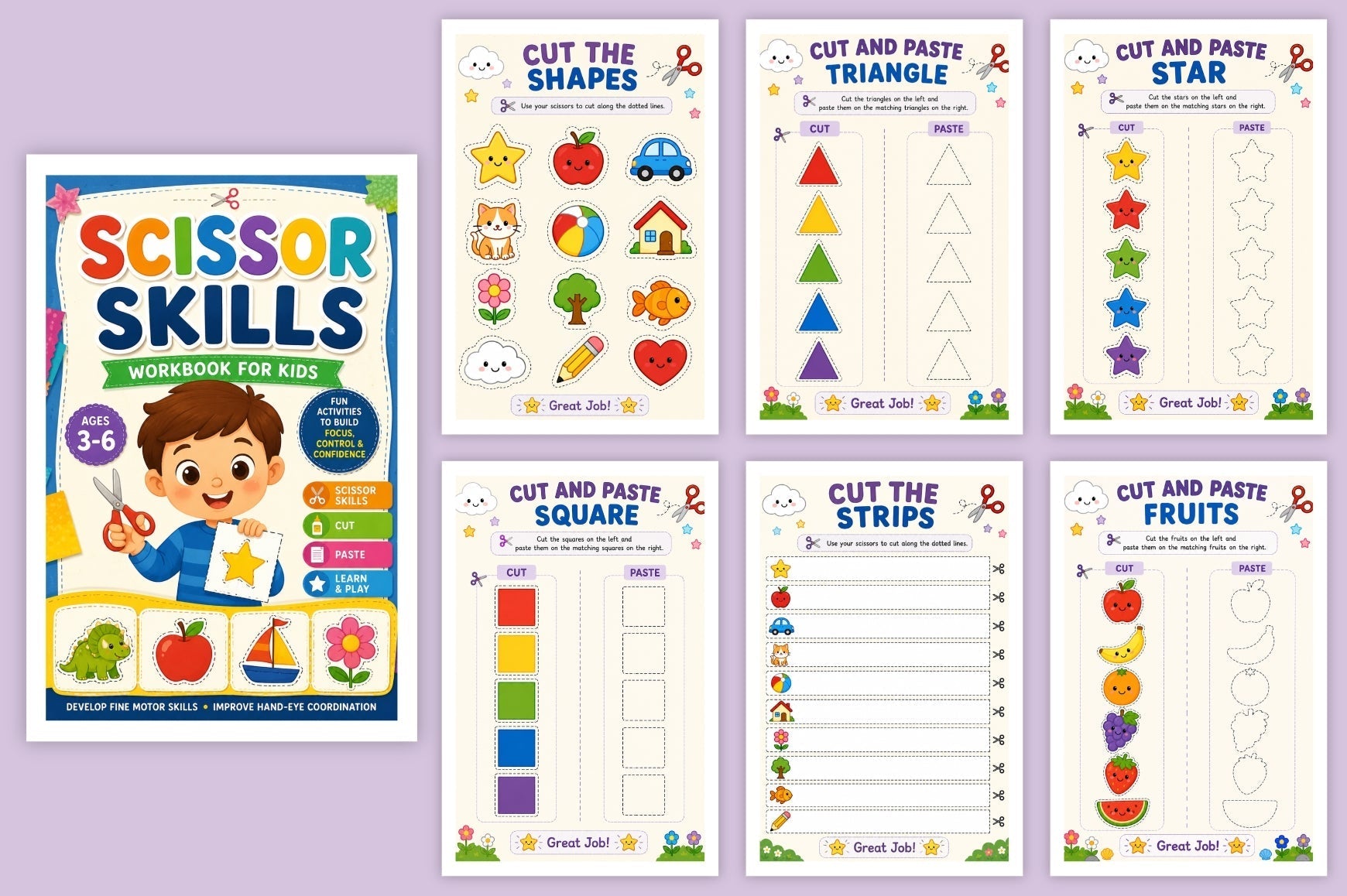 Scissor Skills For Kids Workbook