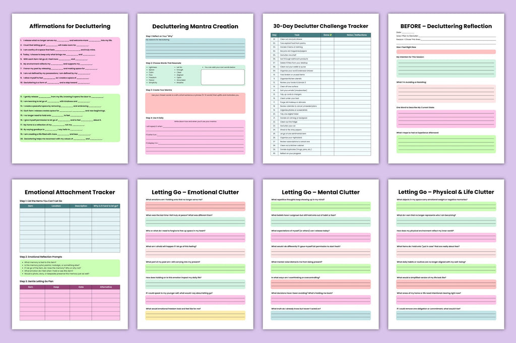 Declutter Workbook for Organization