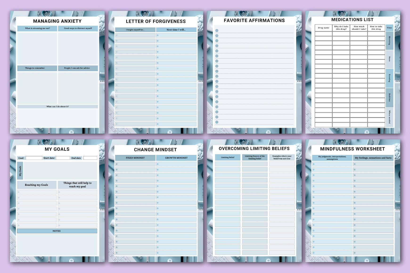 ADHD Brain Dump Toolkit Planner Printable Workbook