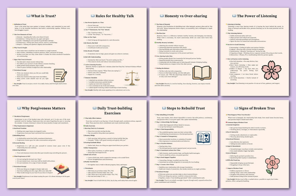 Affair Recovery Worksheets Planner
