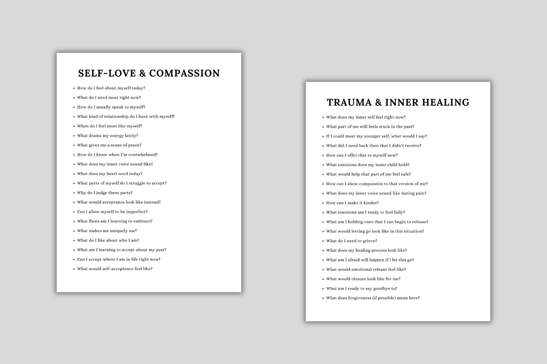 Healing Recovery Prompts
