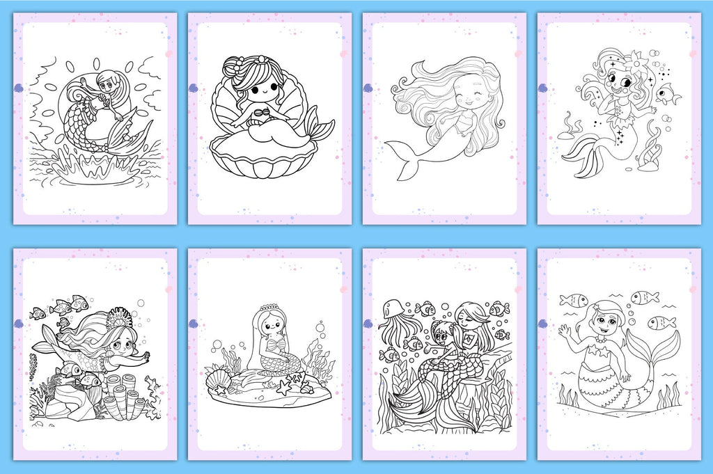 Cute Mermaid Coloring Book