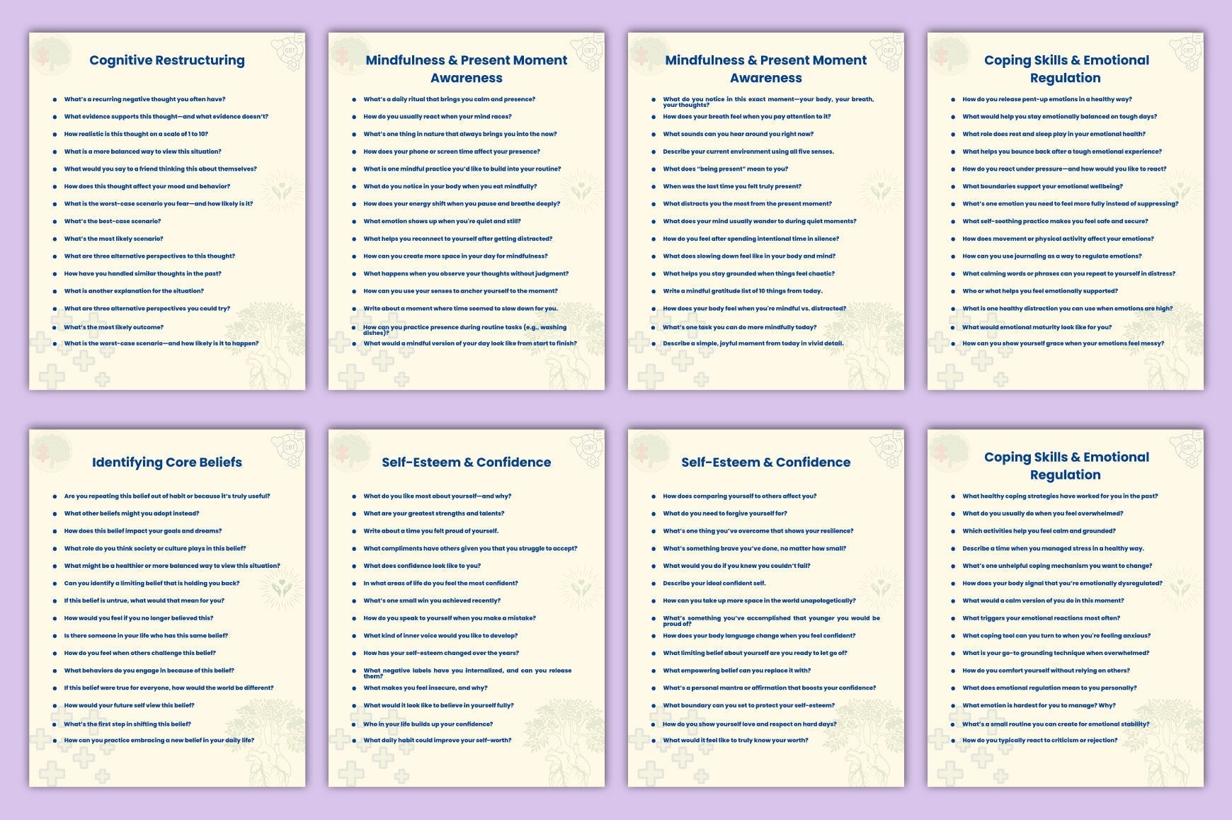 CBT for Healing and Growth Prompts