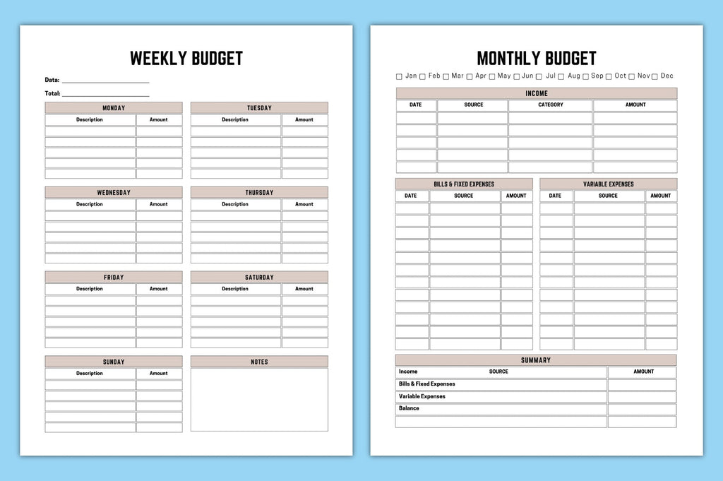 One Year Financial Budget Planner
