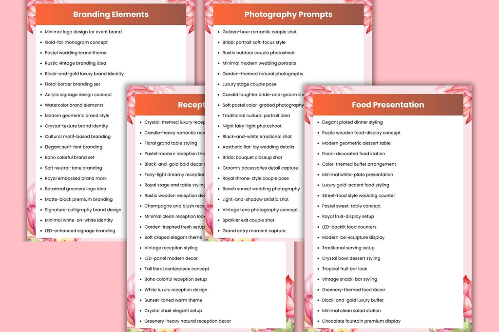 Wedding Event Styling Prompts