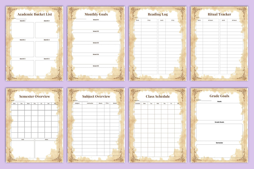 Dark Academia Study Planner