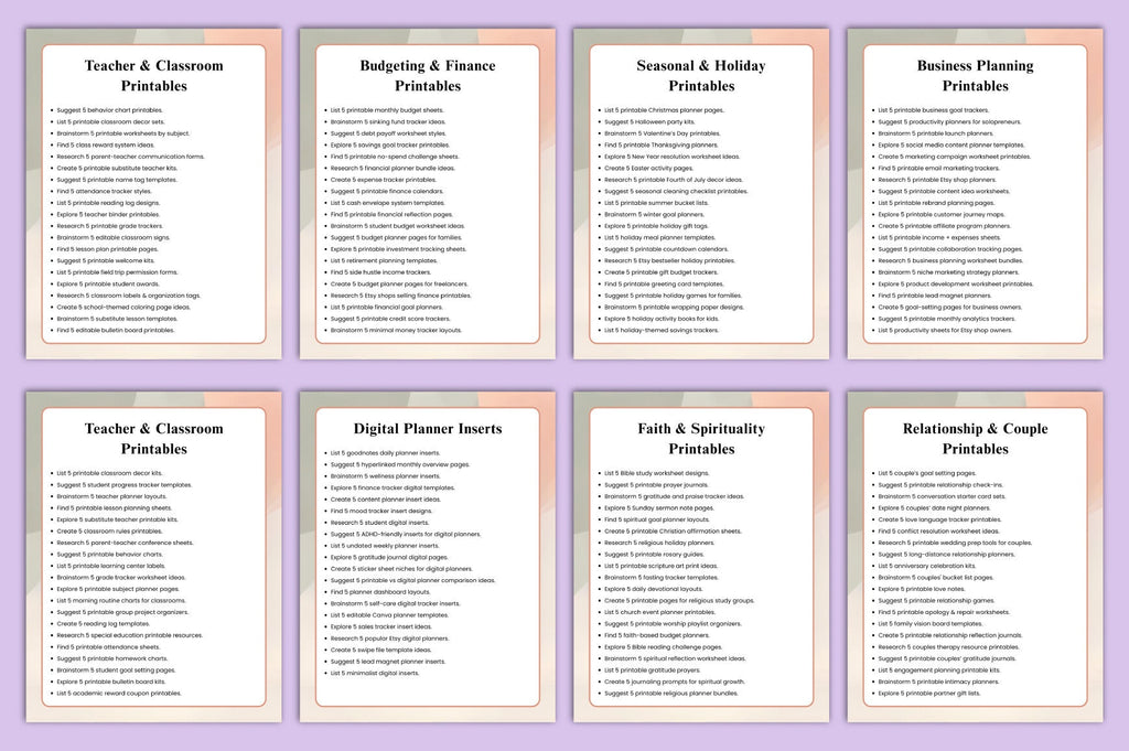 Etsy Niche Search Prompts