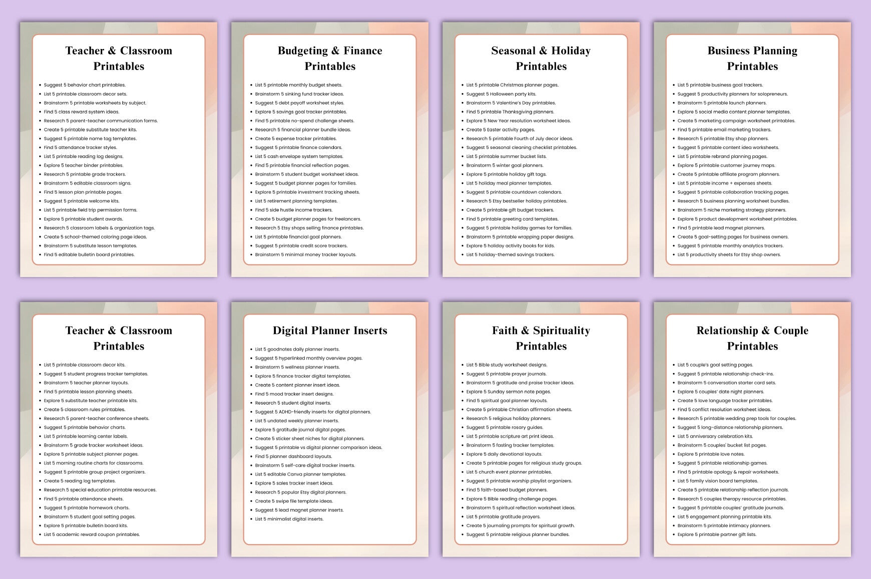Etsy Niche Search Prompts
