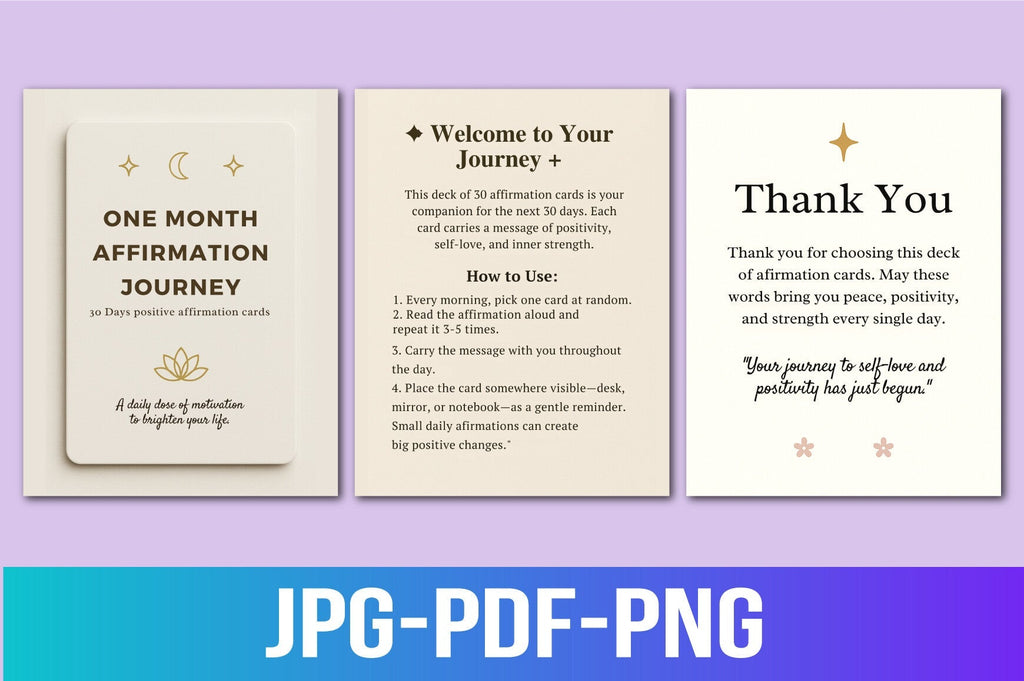 One Month Affirmation Journey Planner