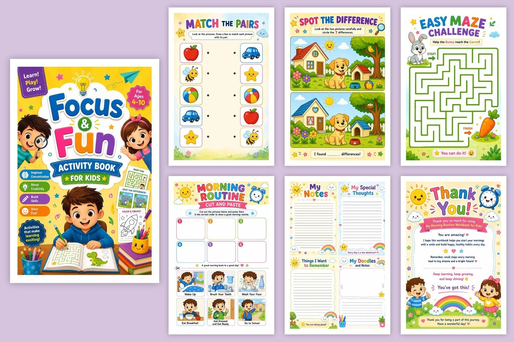 Focus Fun Activity For Kids Book