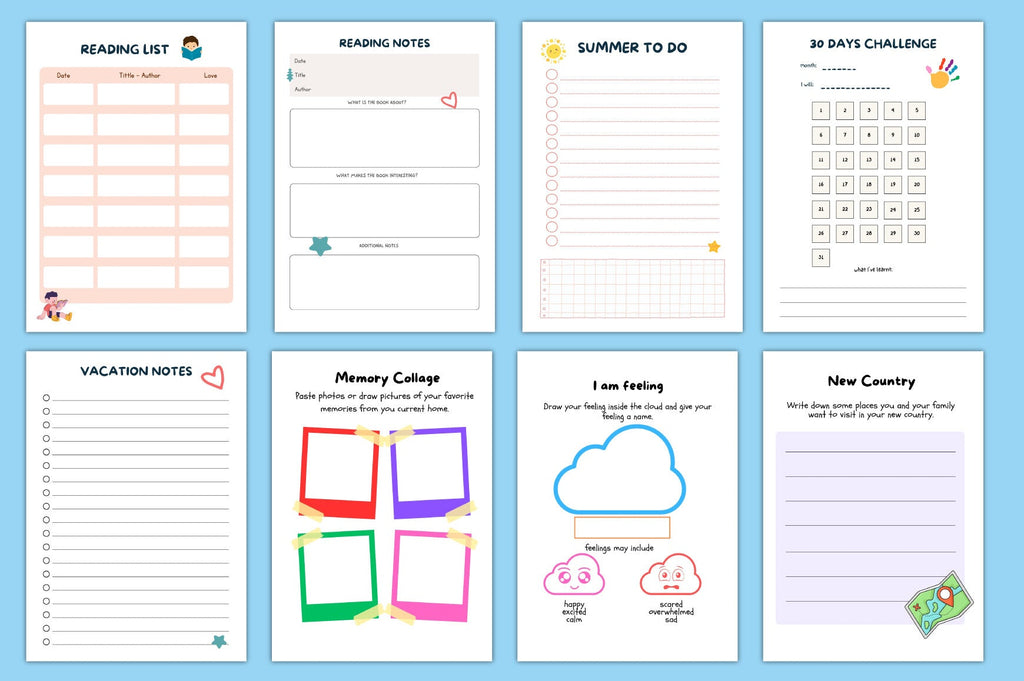 Yearly Activities Update Kids Planner