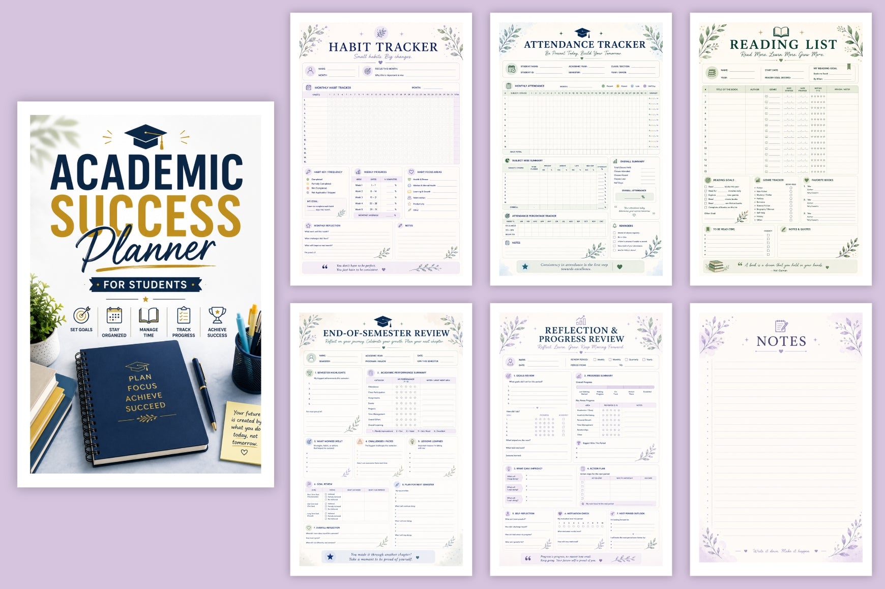 Academic Success For Students Planner