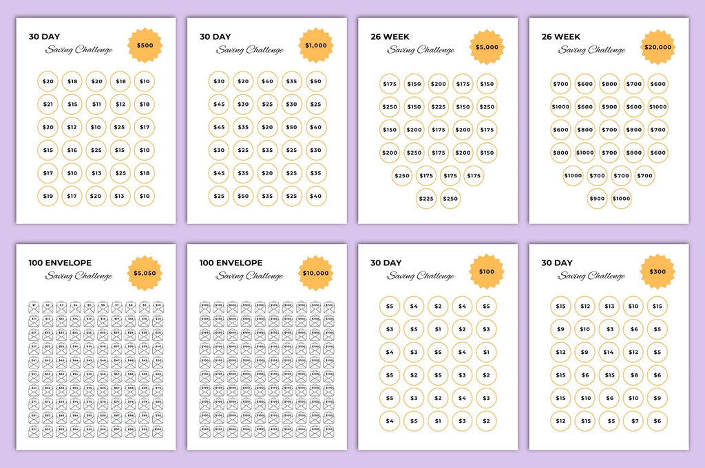 Money Saving Challenge Planner