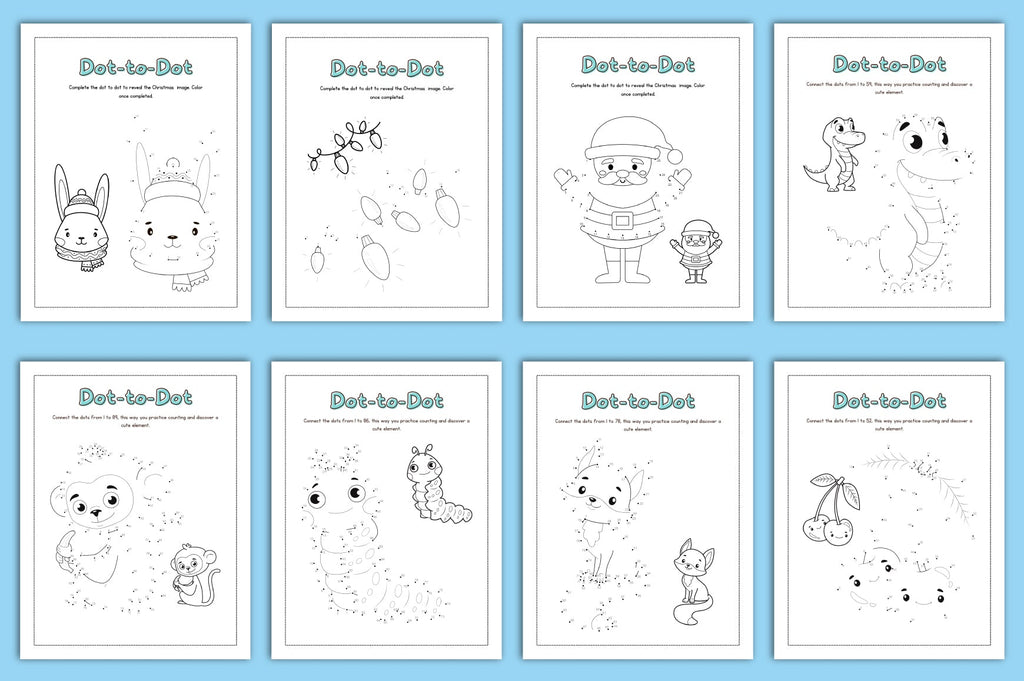 Dot-to-Dot Animal Worksheets for Kids Book