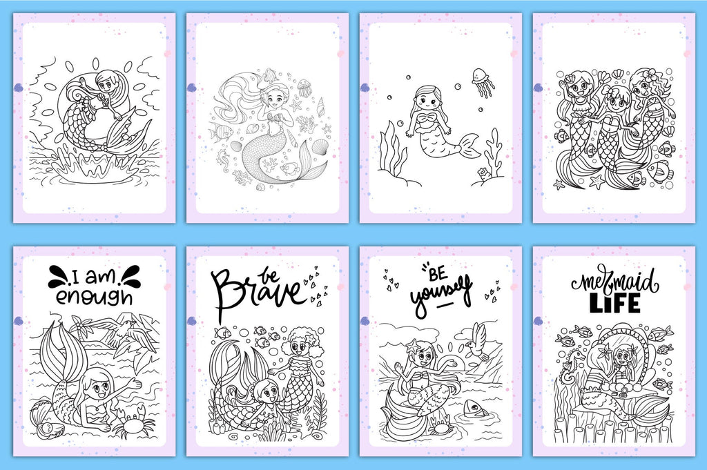 Cute Mermaid Coloring Book