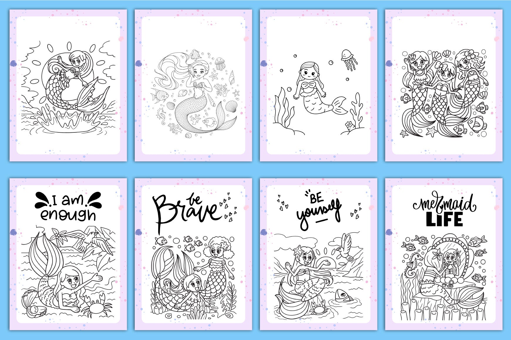 Cute Mermaid Coloring Book