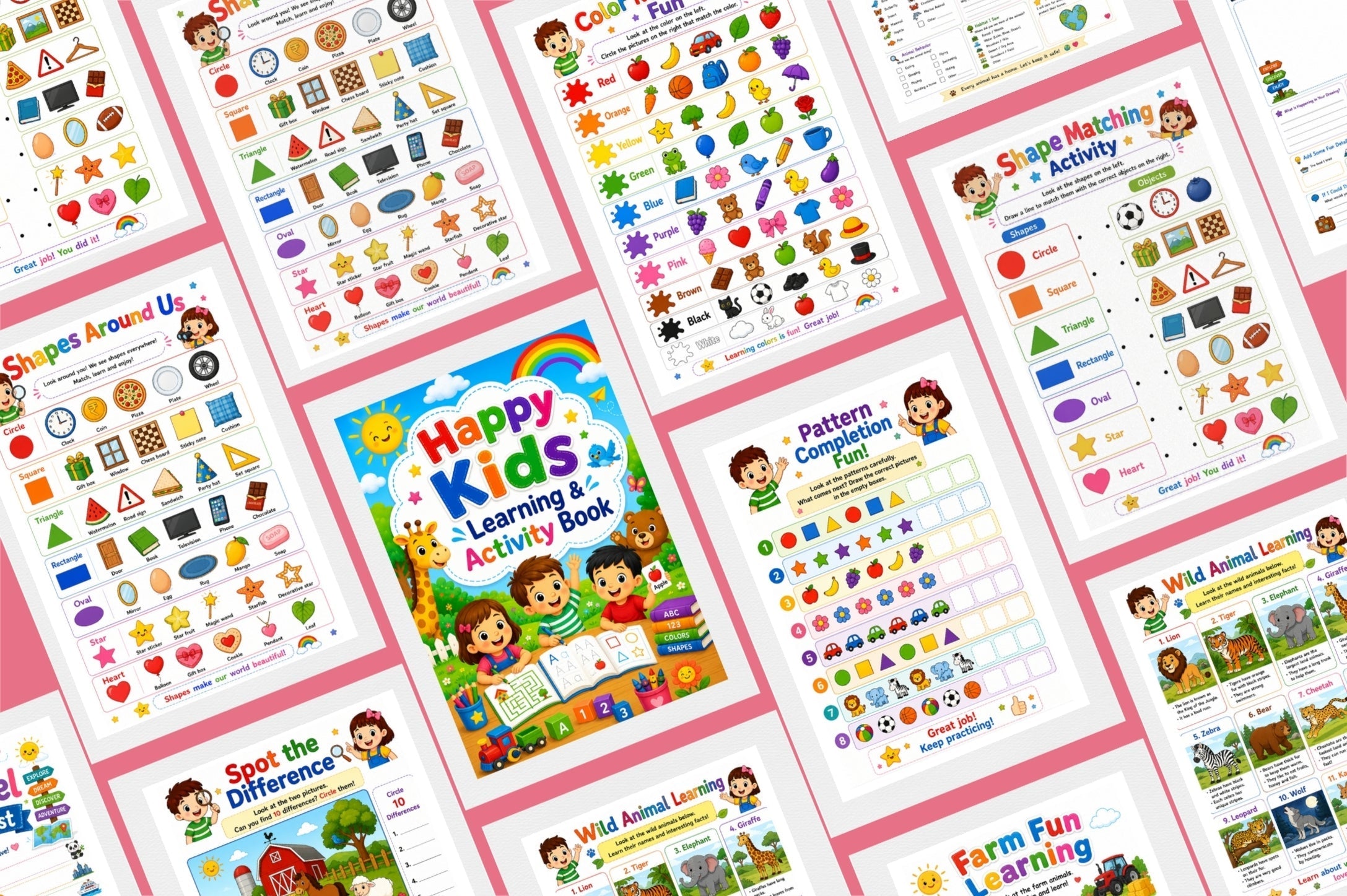 Happy Kids Learning Activity Book