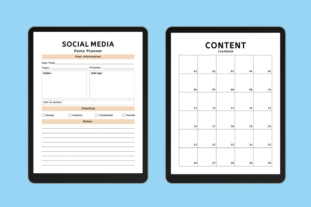 Editable Social Media Planner