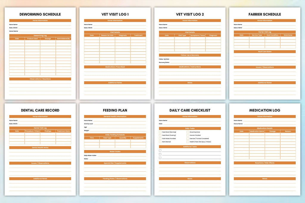 Horse Care Training Journal