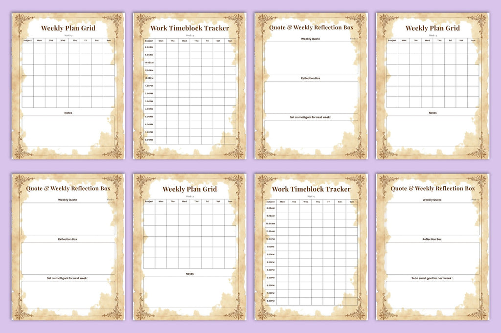 Dark Academia Study Planner