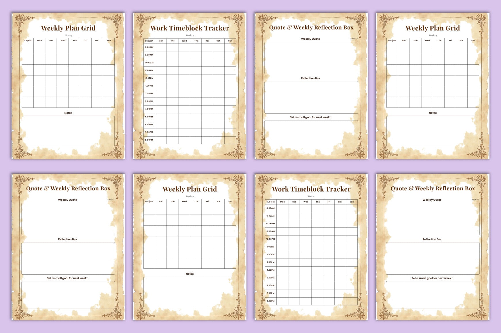 Dark Academia Study Planner