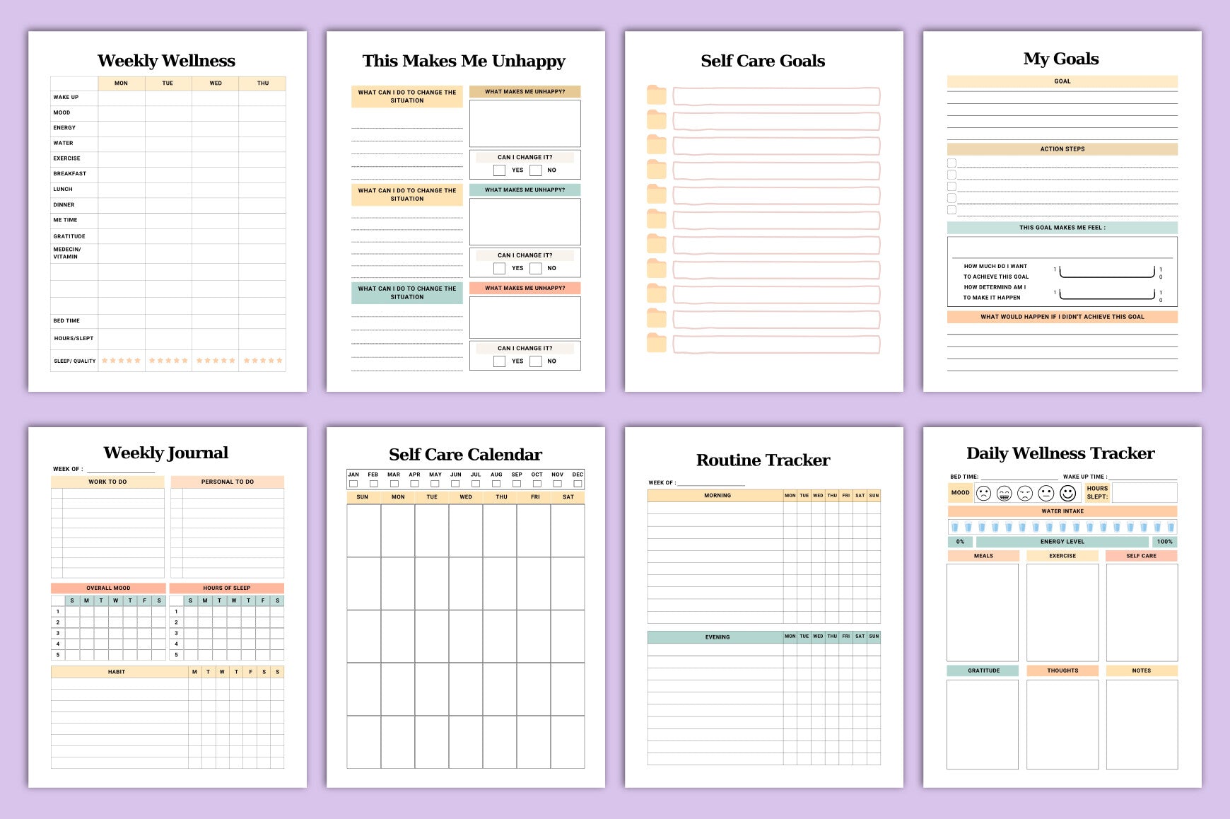 Self Care Planner