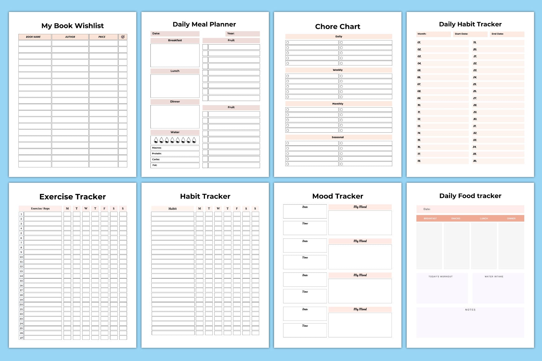 Editable Working From Home Planner