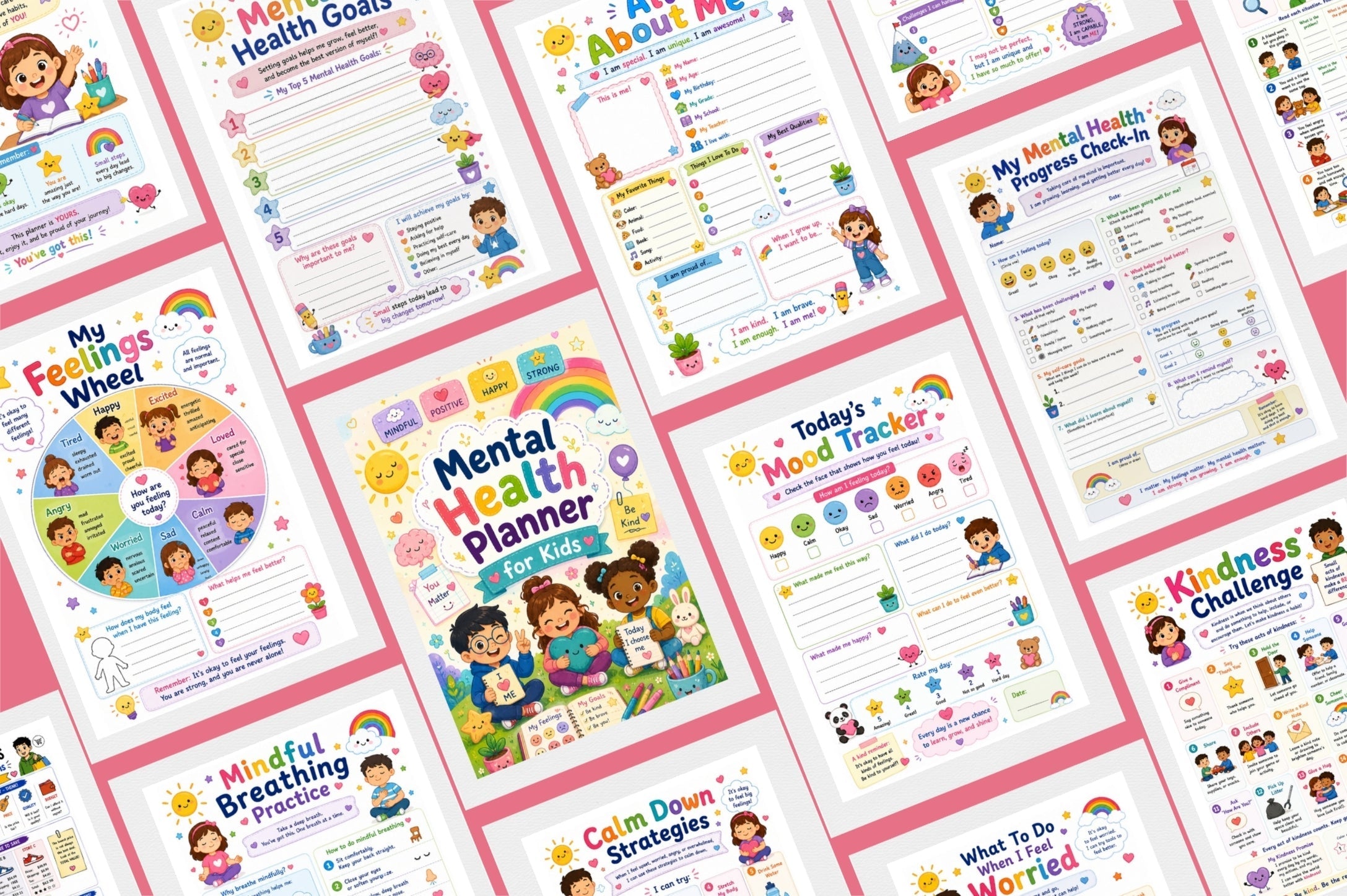Mental Health For Kids Planner