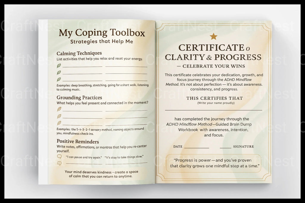 Productivity planner using the ADHD Mind Flow Method for task management and organization