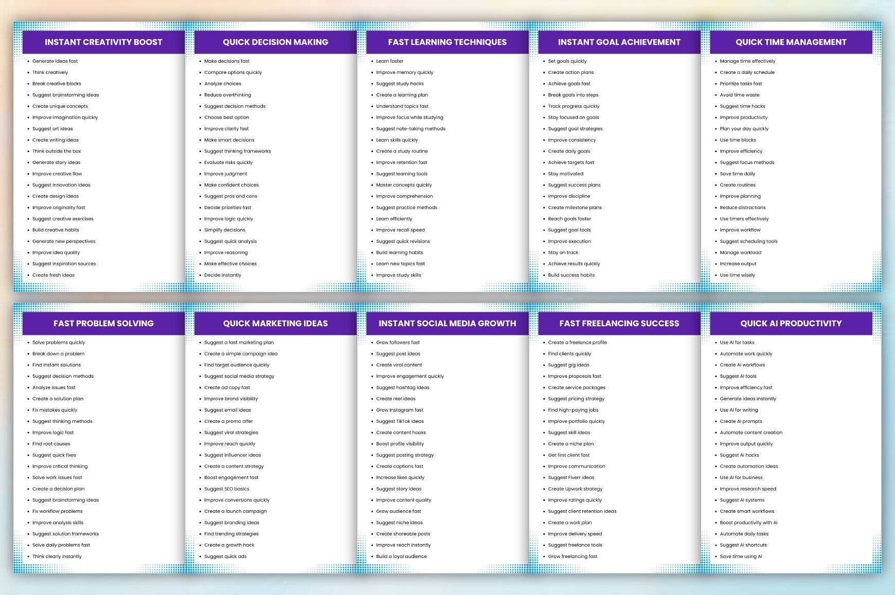 For Fast Results Prompts