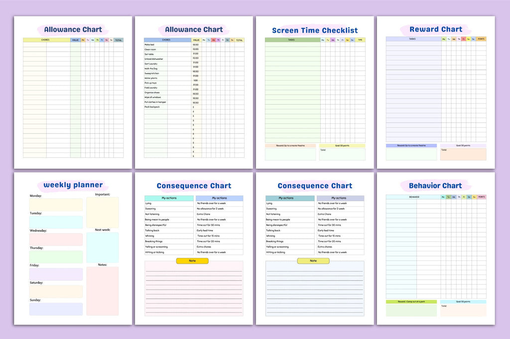 Kids Chore Charts Planner