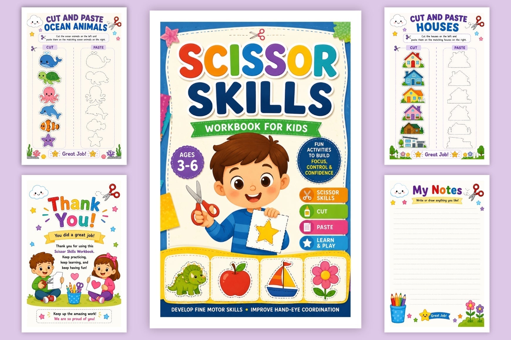 Scissor Skills For Kids Workbook