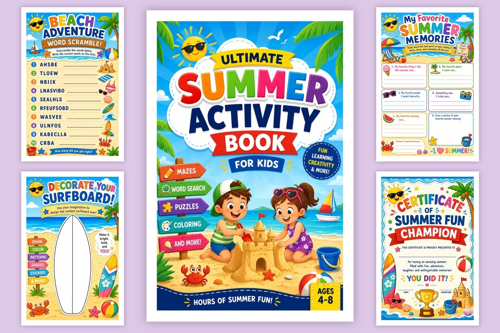 Summer Activity For Children Book