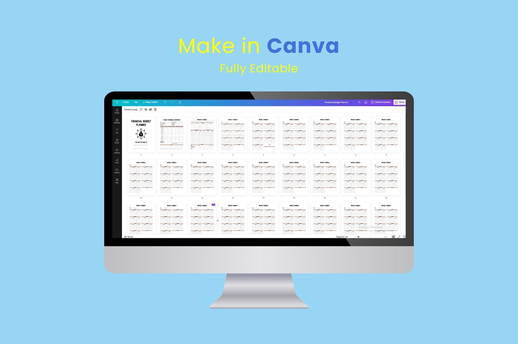 One Year Financial Budget Planner