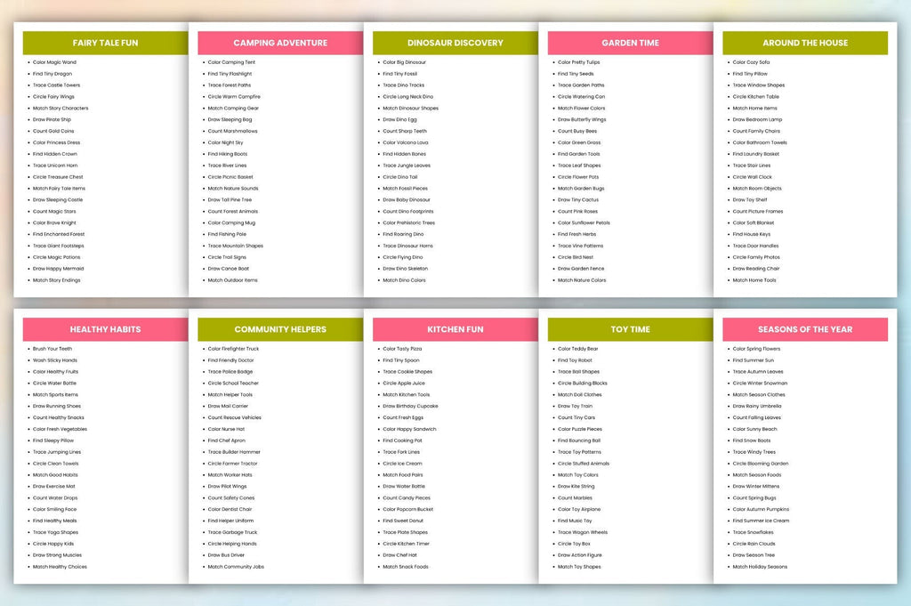 Preschool Activity Prompts