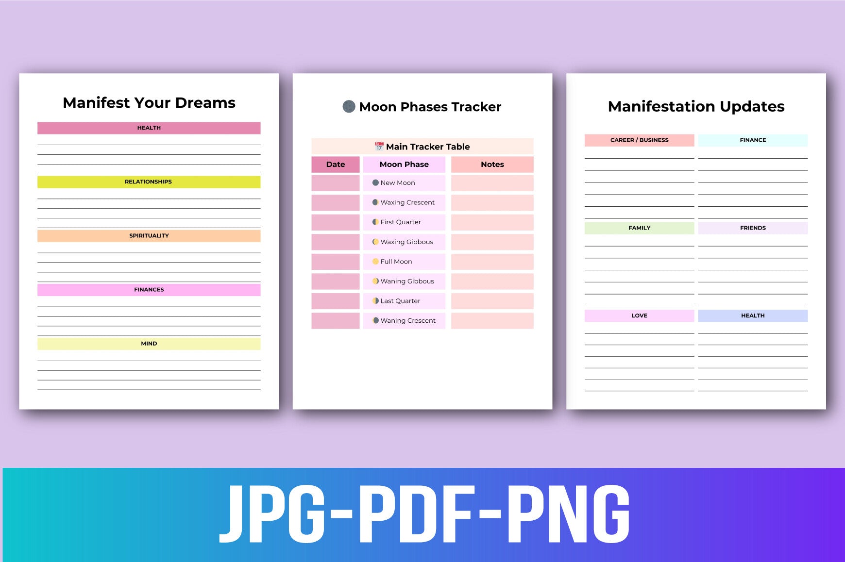 Manifestation Moon Cycle Planner