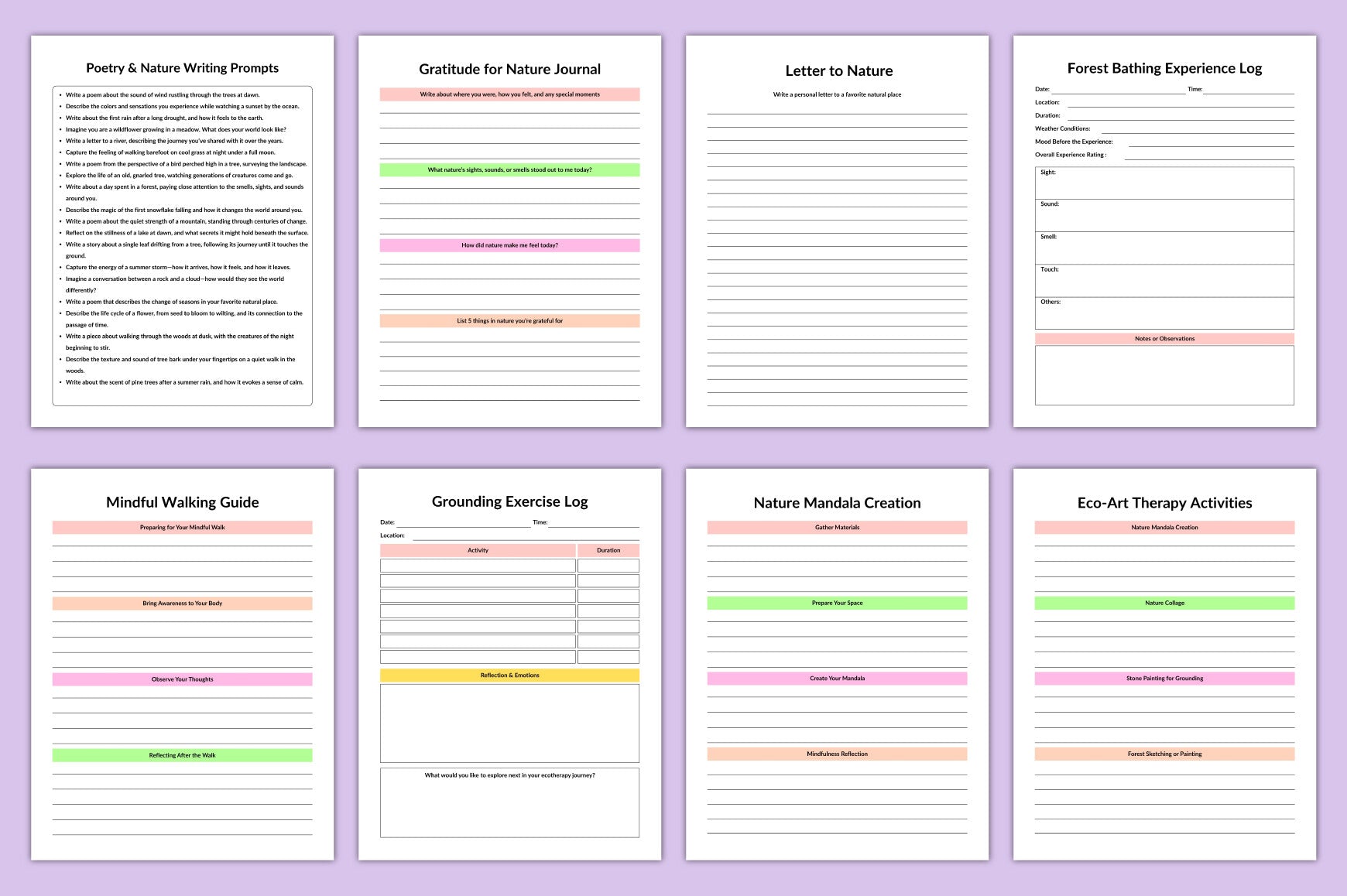 Ecotherapy Planner
