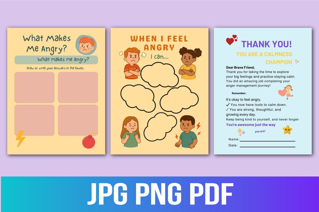 Anger Management Worksheets for Kids Planner