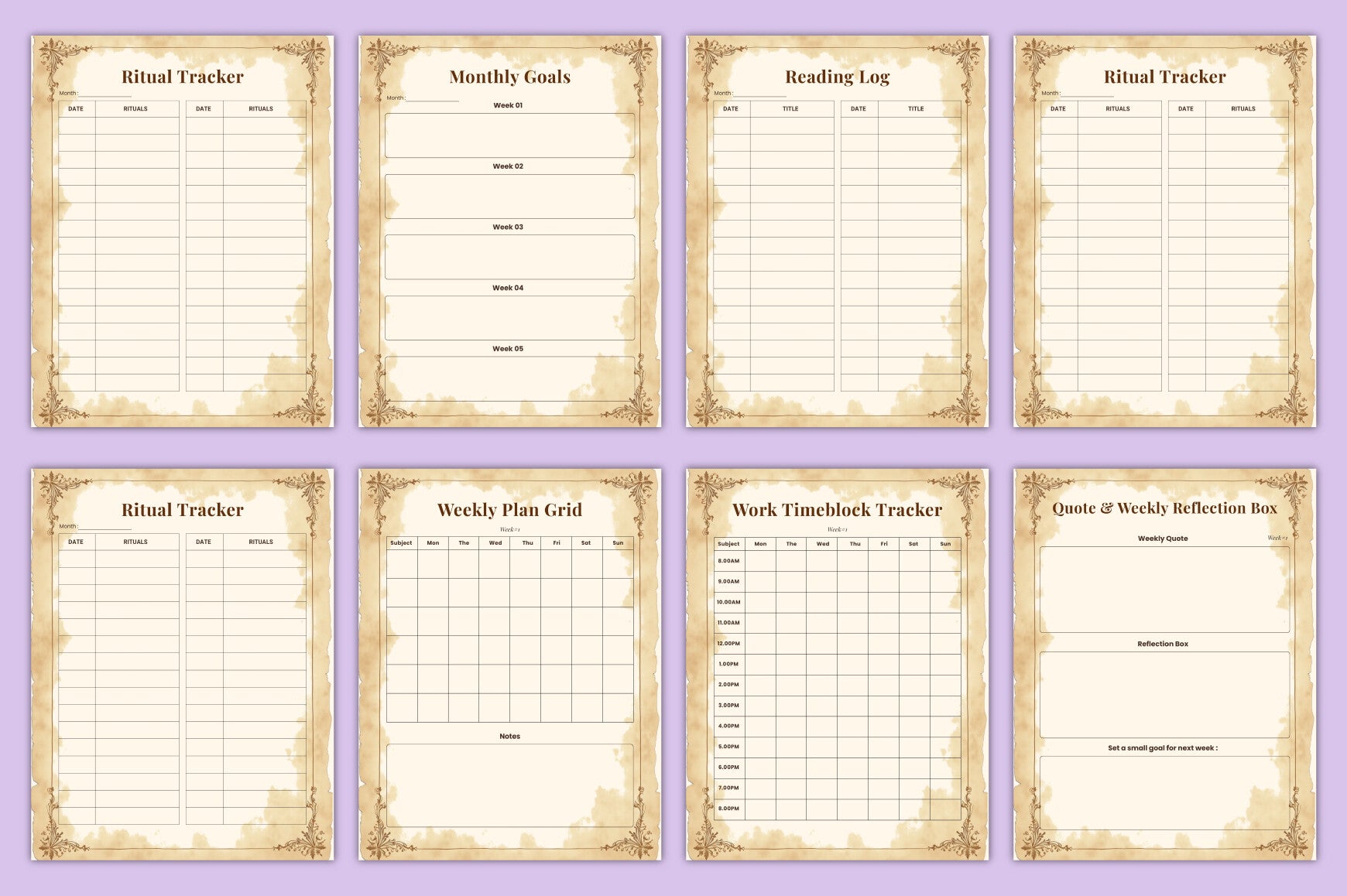 Dark Academia Study Planner