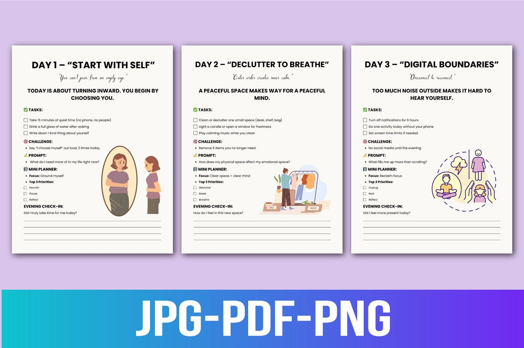 Day Self Care Challenge Planner