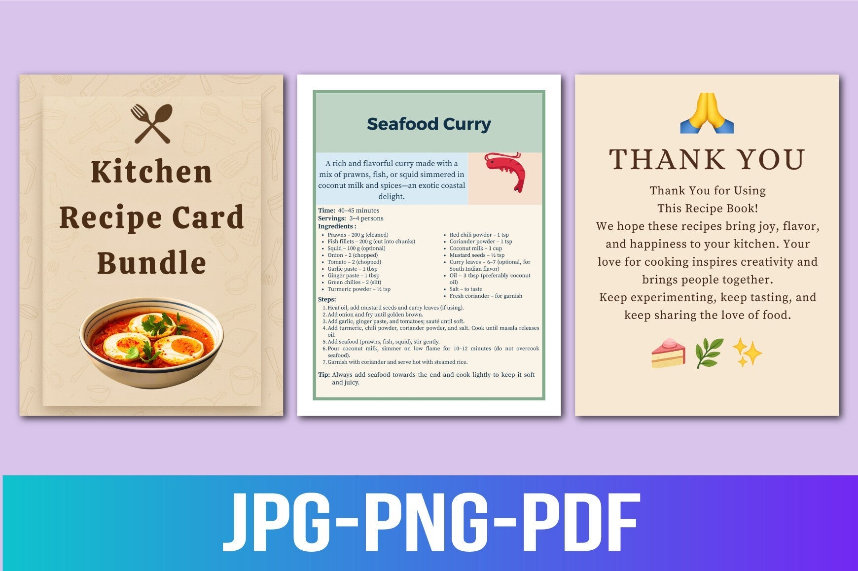 Kitchen Recipe Cards